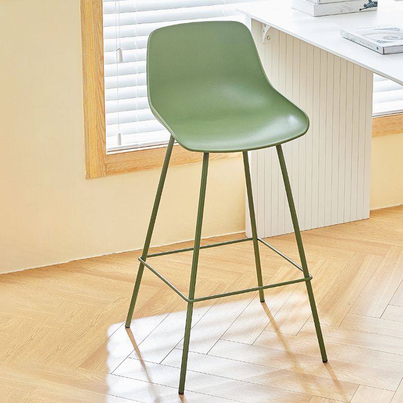 Contemporary Bar-stool Plastic Counter Bar Stool with Metal Legs for Home