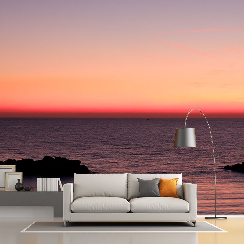 Tropical Sea Customized Mural Stain Resistant Eco-friendly Wall Art for Bathroom