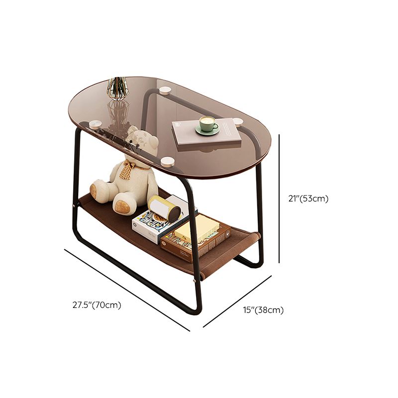Modernistic Multilayer Tier Corner Table Glass/Marble Side End Table with Storage