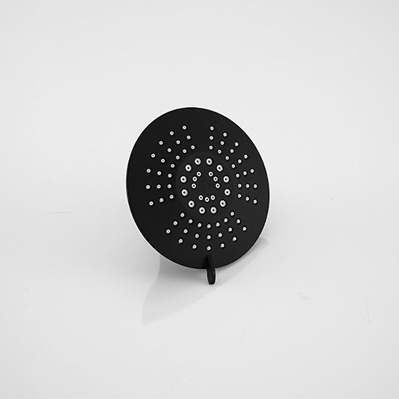 Round Fixed Shower Head Matte Black 5-Spray Patterns Wall-Mount Shower Head