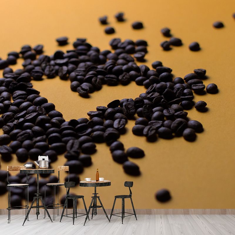 Coffee Beans Wall Mural Minimalist Decoration for Coffee Shop, Personalized Size Available