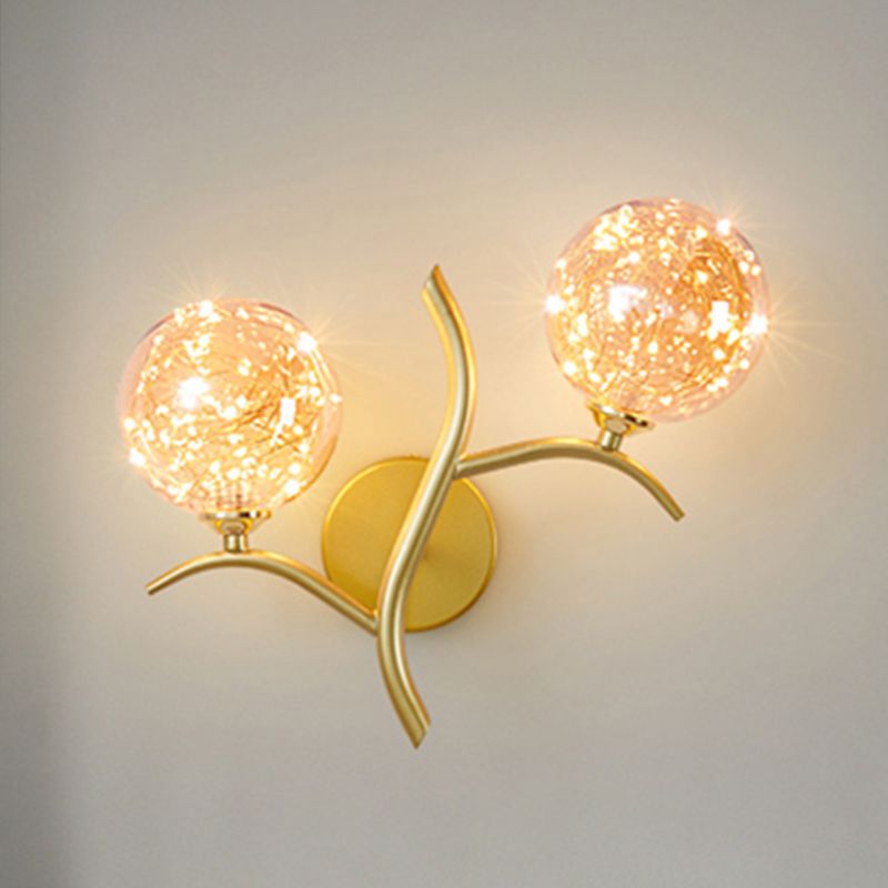 Modern Style Spherical Shape Wall Lights Glass Wall Mount Lights