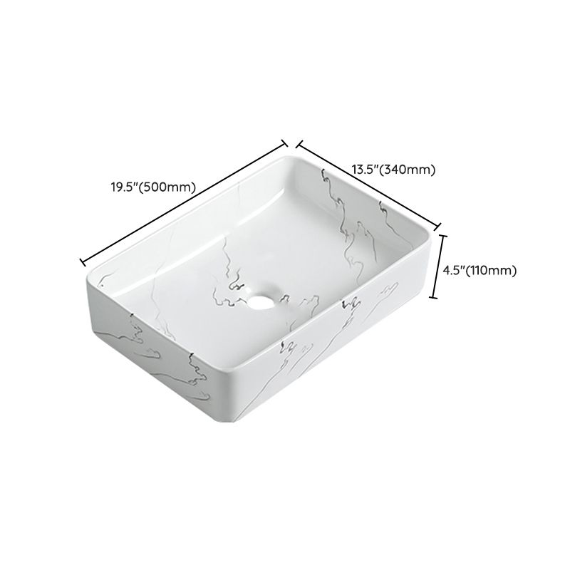 Modern Porcelain Trough Sink Oval-shape Trough Bathroom Sink