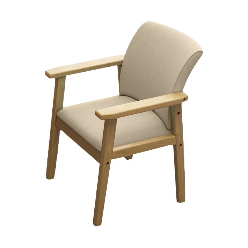 Inicio Sillón escandinavo Silla de comedor con respaldo sólido tapizada en madera