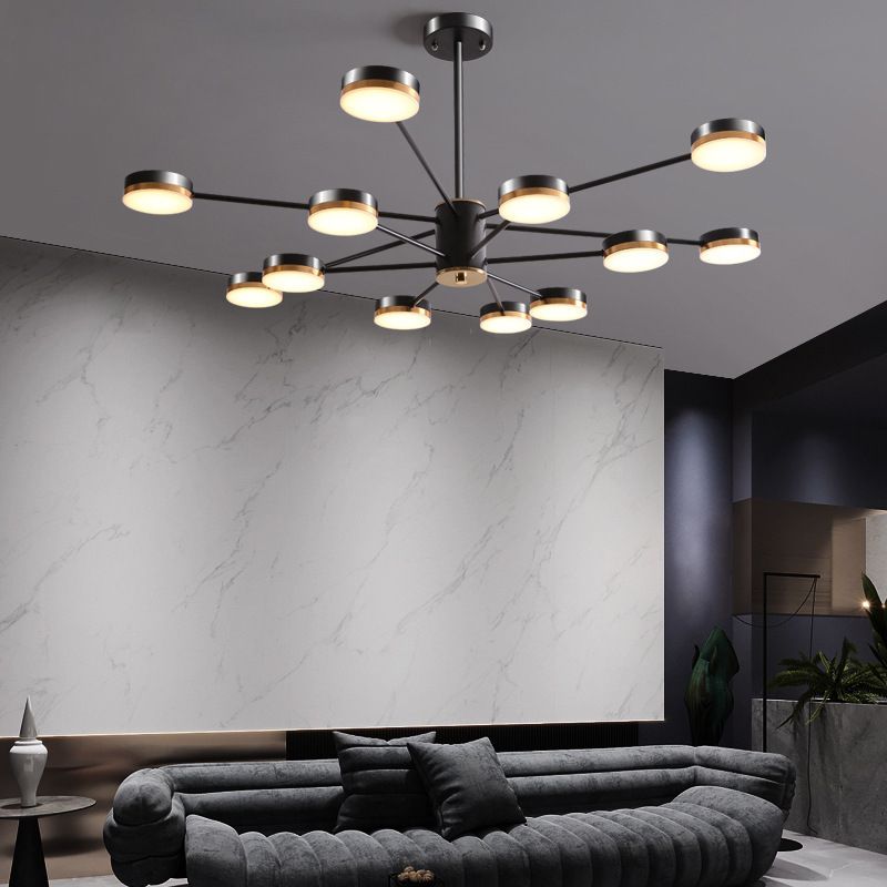 Multi Light Circular Branch Hanging Lights Modern Style Metal Hanging Lighting for Bedroom