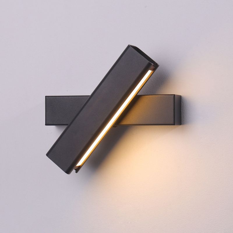 350 ° roteerbare rechthoekige LED -wandlamp 7,5 "brede Noordse eenvoudstijl metaal SCONCE Licht met onafhankelijke schakelaar