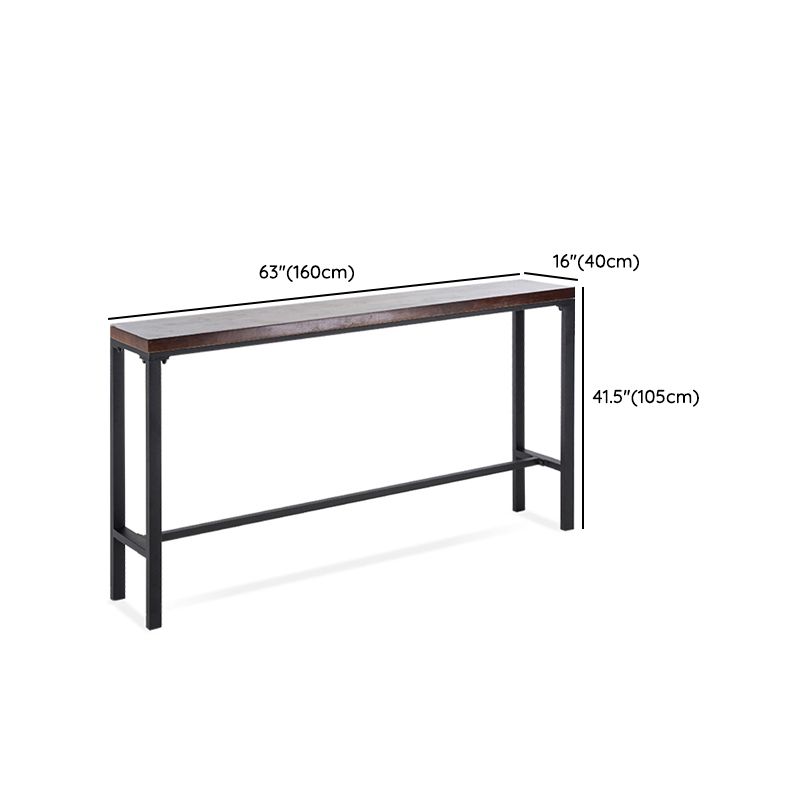 Industrial Style Bar Set 1/5 Pieces Solid Wood Rectangle Pub Dining Set for Indoor