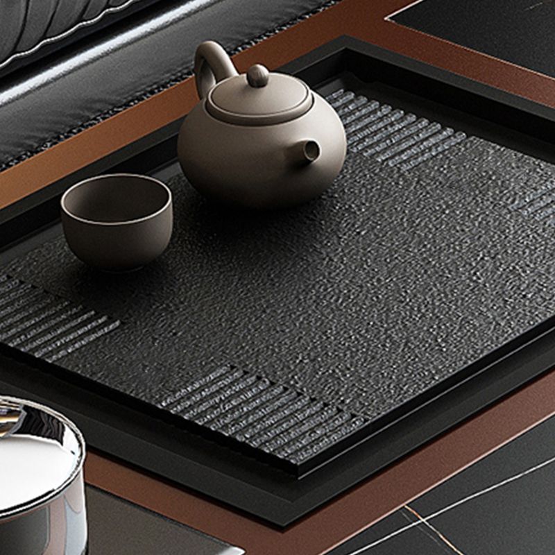 Abstract Slate Coffee Cocktail Table with Storage Drawers Rectangle