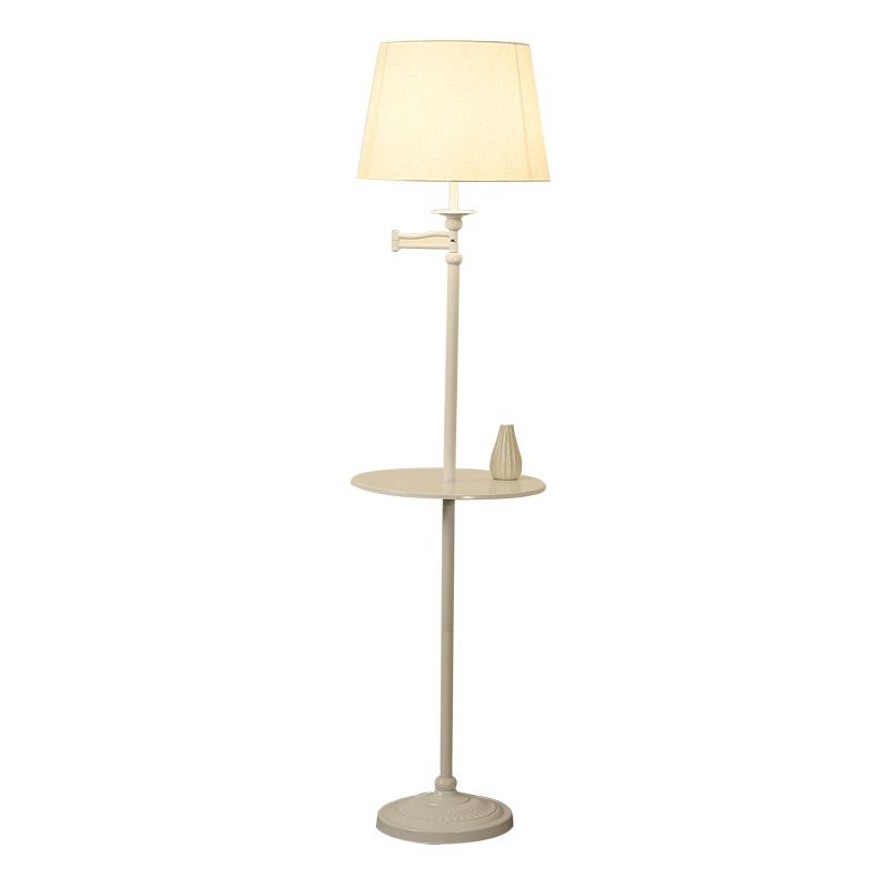 Fabric Cone Shaped Standing Light Vintage 1��Bulb Living Room Floor Lamp with Tray