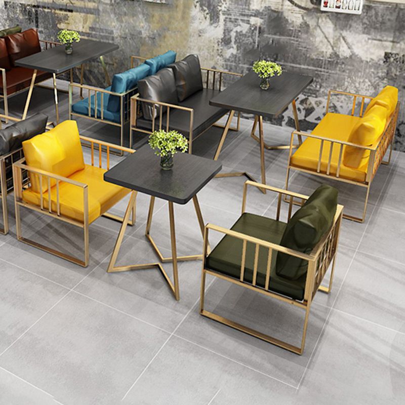 25.59" H Faux Leather Square Arm Sofa Contemporary Standard Sofa