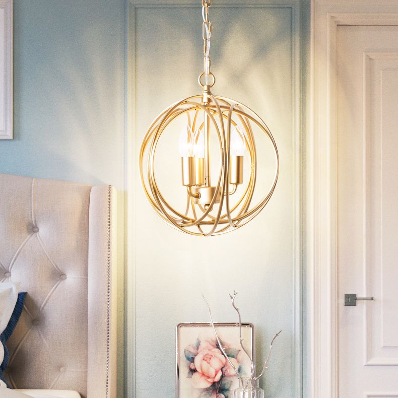 Designer Style Chandelier Gold Metal Ceiling Chandelier for Living Room