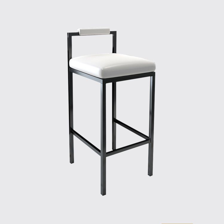 Contemporary Footrest Upholstered Home Stool Matte Finish Low Back Barstool