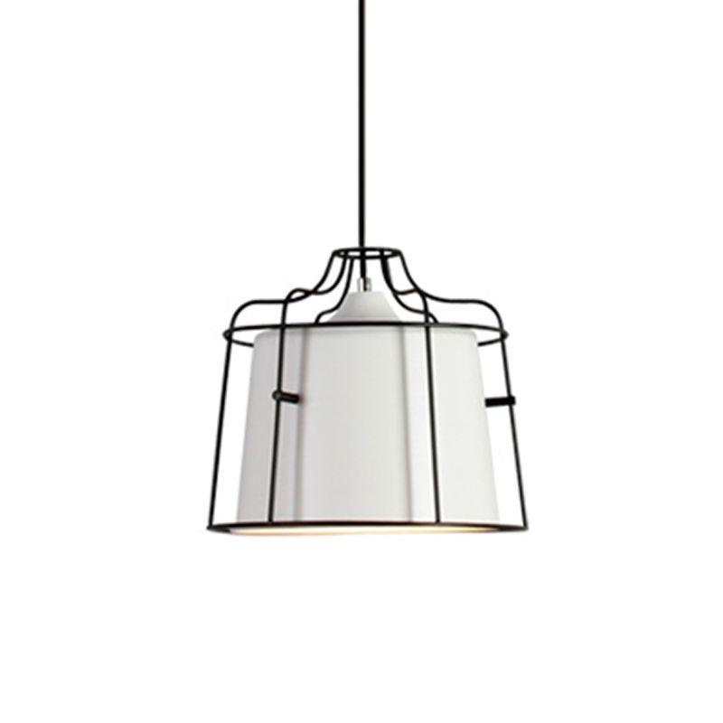 Lámpara de techo de 1 cabeza de macarrón blanco/amarillo/azul lámpara colgante de campana con sombra de metal para comedor