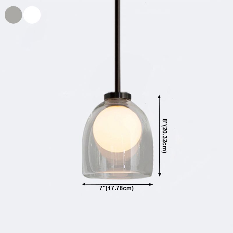 Moderne creatieve geometrische hangende lamp smeedijzeren binnenhanglamp met glazen schaduw