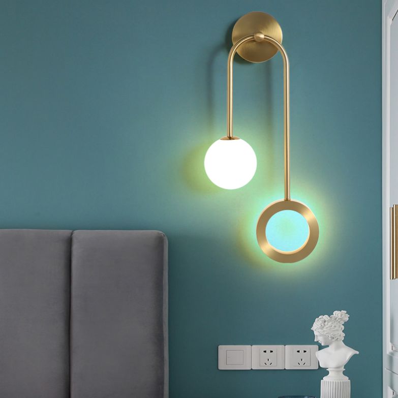 Lámparas de pared globales lámpara de montaje de pared de vidrio LED moderno de 1 luces para dormitorio