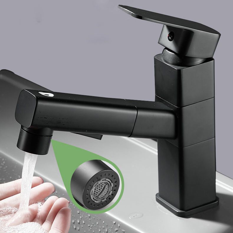 Bathroom Faucet Pull-out Lever Handle Single Hole Washroom Faucet