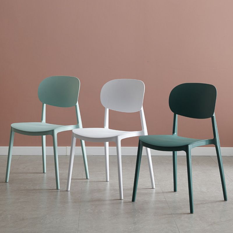 Home Dining Room Side Chair Low Back Plastic Stack Dining Chair