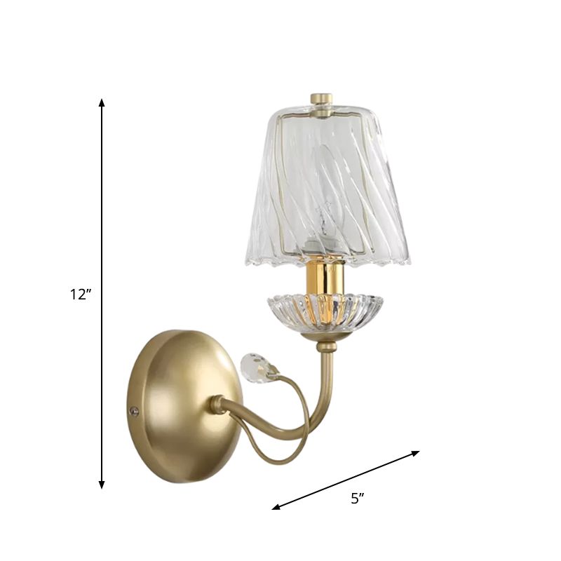 Great Salle Great Room Gamine luminaire moderne Verre 1 Head Gold Wall Murd Lampe