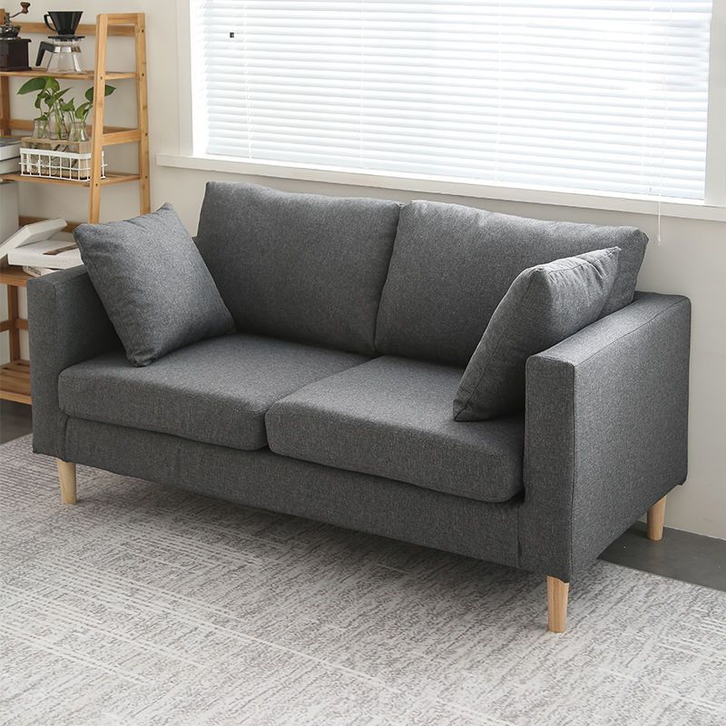 Loose Back Square Arm Sofa Nordic 24.4" D Slipcovered Loveseat