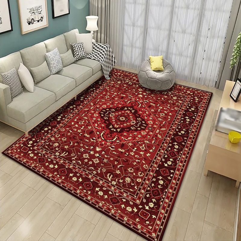 Midden-eeuwse woonkamer tapijt nostalgie bloemenprint tapijten Polyester antislip rugtapijt tapijt