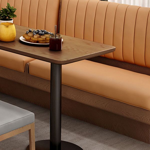 Industrial Wood Dinner Table Brown Table with Black Frame for Dining Room