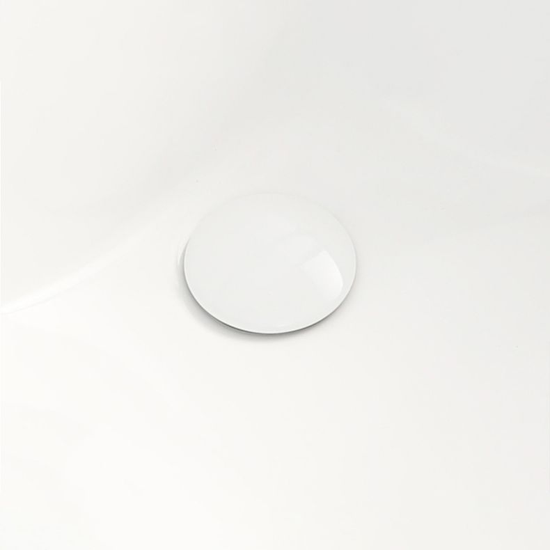 Modern Vessel Bathroom Sink Round Porcelain with Overflow Vessel Lavatory Sink