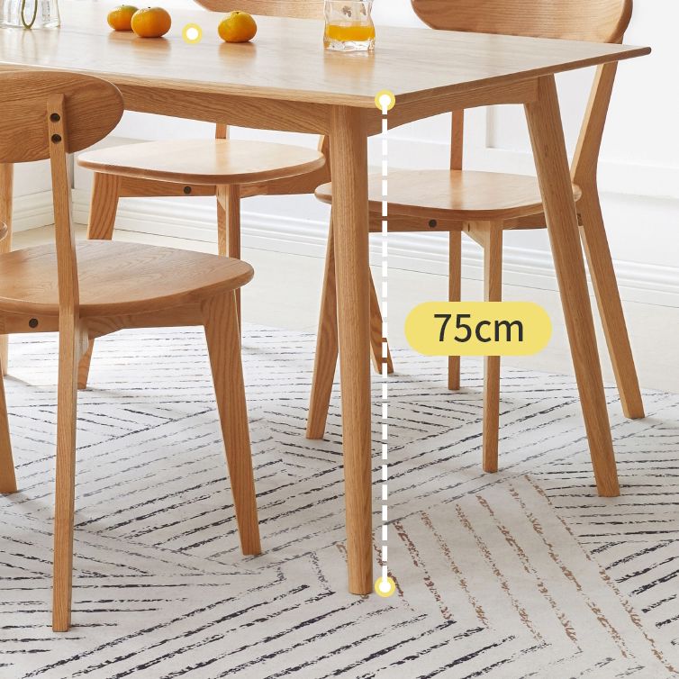 Solid Wood Industrial Dining Table Rectangle Standard Dining Table for Kitchen