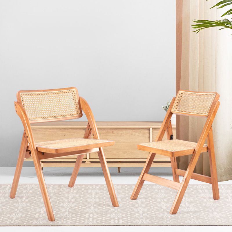 Modern Style Folding Dining Chair Wooden Open Back Side Chair for Living Room