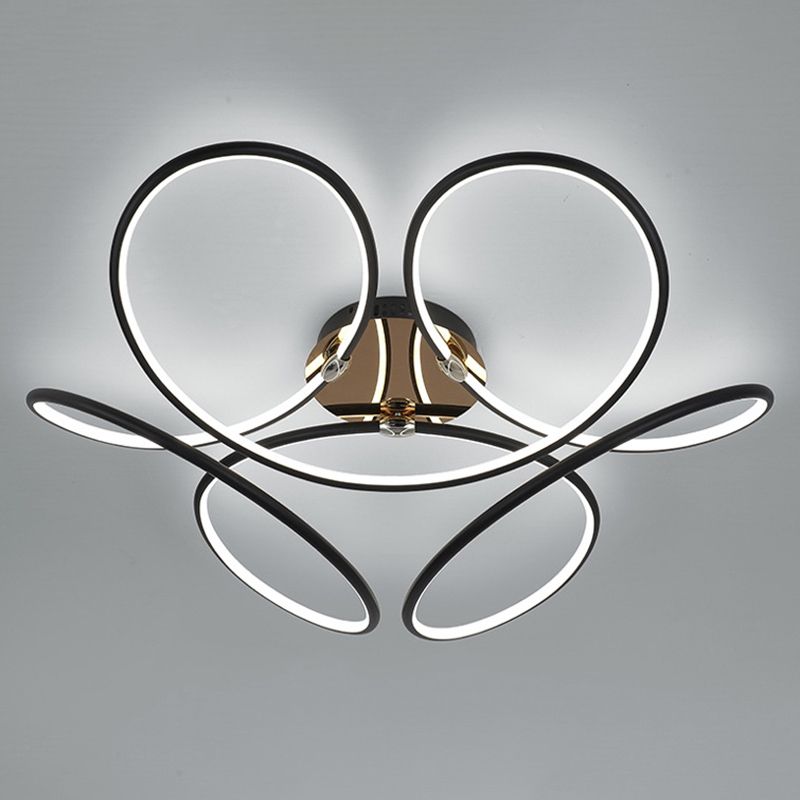 Modern Style Linear Shape Ceiling Lighting Metal 1 Light Ceiling Light for Bedroom