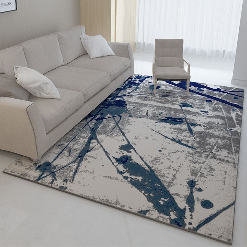 Nordic Geometric Pattern Rug Multi-Color Polypropylene Carpet Anti-Slip Washable Stain Resistant Rug for Great Room