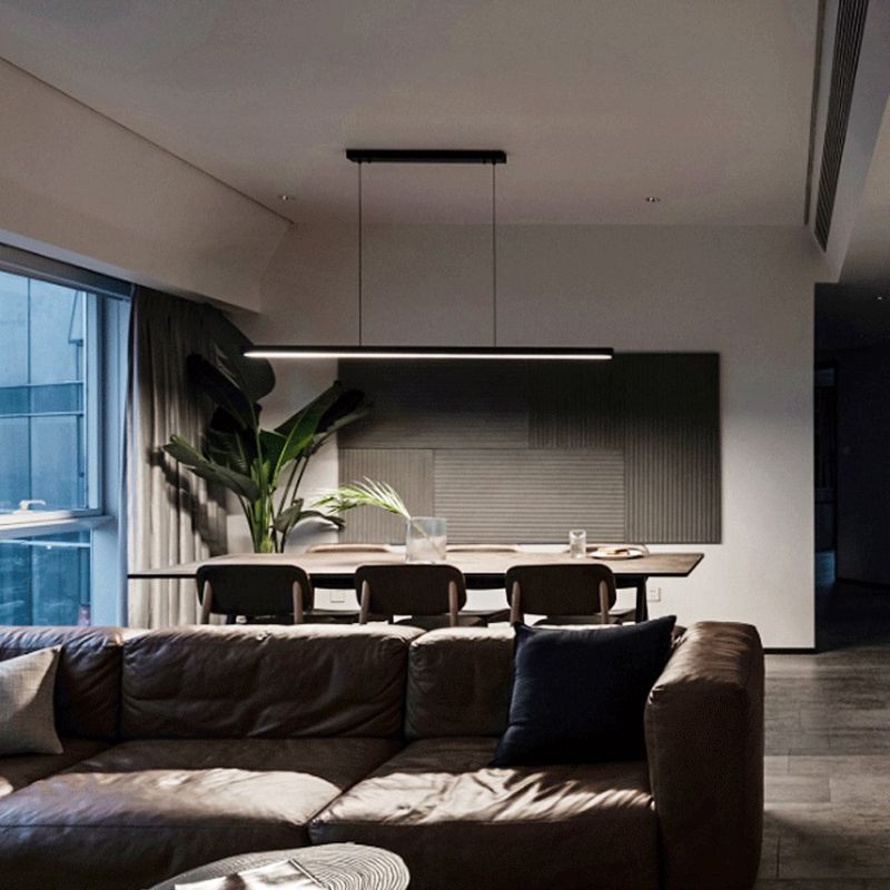 Modern a pendente illuminazione per l'illuminazione a sospensione lineare dell'isola cucina idee di illuminazione dell'isola in nero