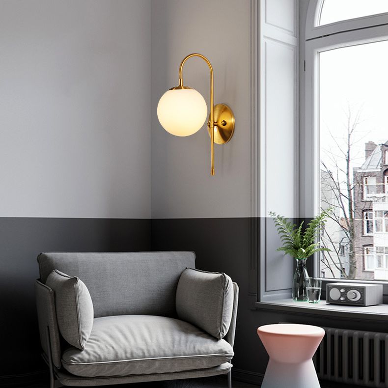 Modern Minimalist Style Global Wall Light Sconces Glass 1 Light Wall Lights for Bedroom