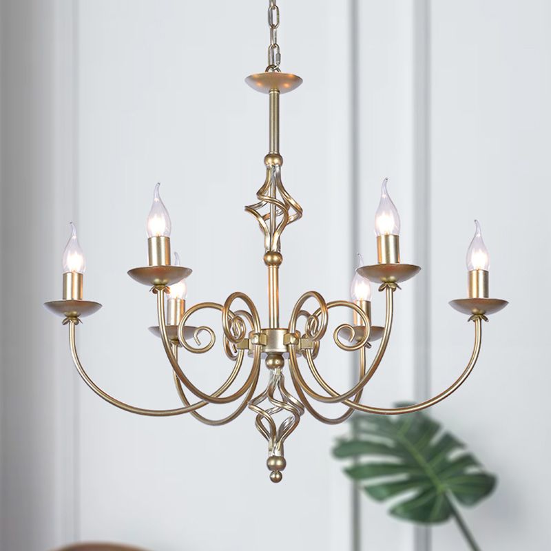 Lustre de style européen Light Multi-Head Candle Pendant Light pour le salon