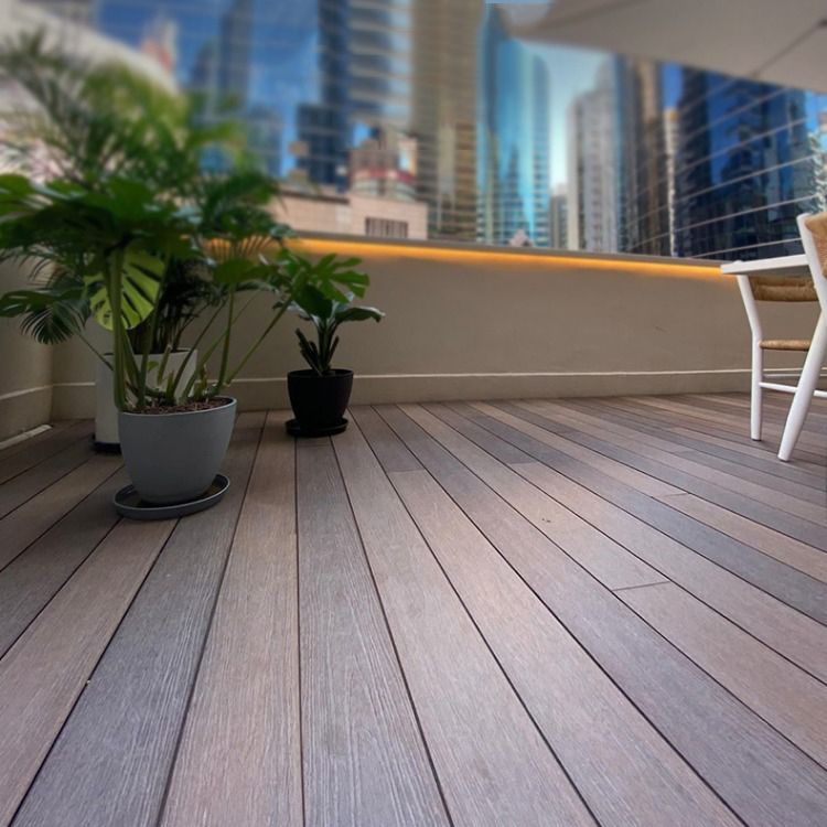 Outdoor Patio Deck Tile Kit Nailed Composite Embossed Deck Plank