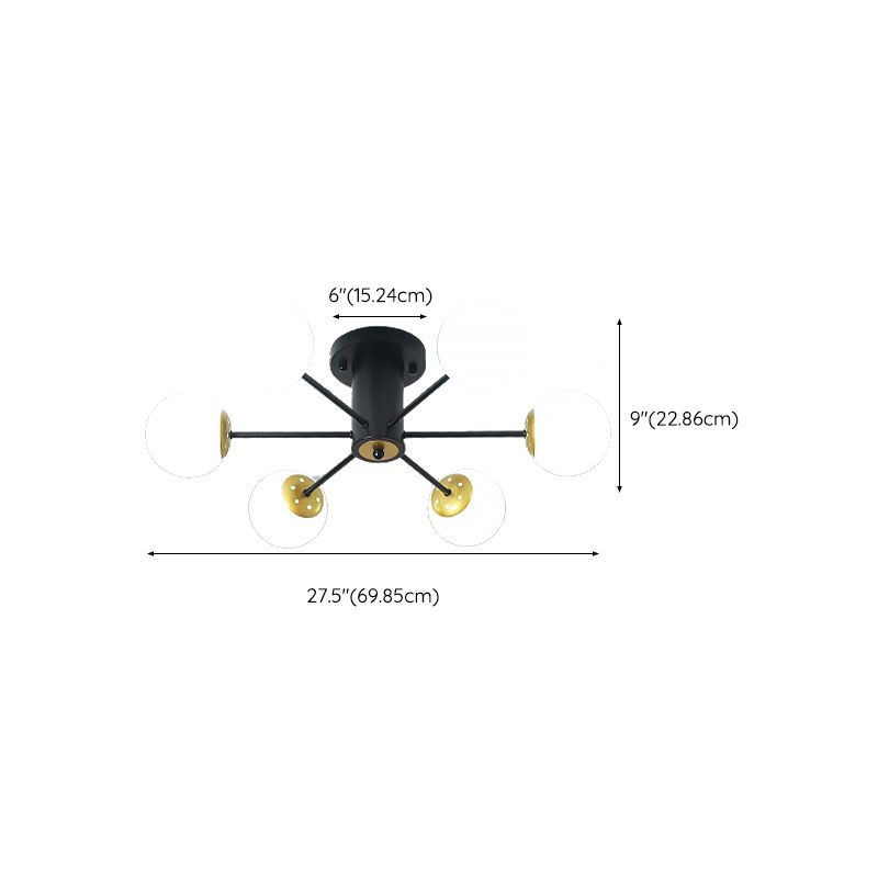 Nordic Style Iron Ceiling Light Ball Shape Shade Ceiling Lamp for Bedroom