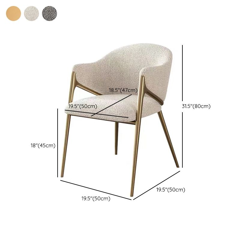Contemporary Metal and Upholstered Dining Room Chair for Kitchen