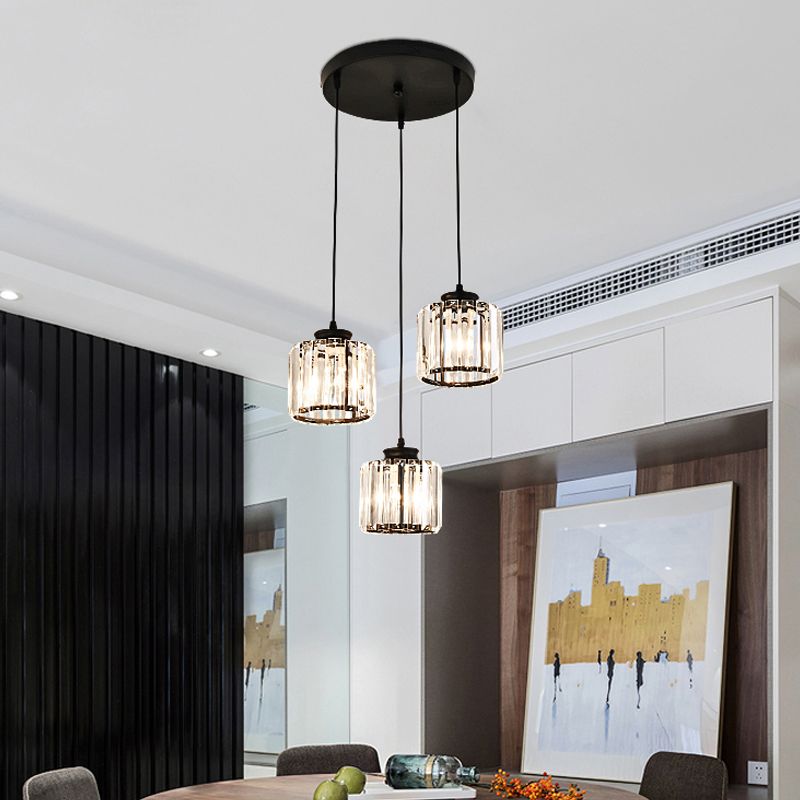 3-licht helder glazen hanglamp eigentijdse stijl in mini hanger voor eetkamer