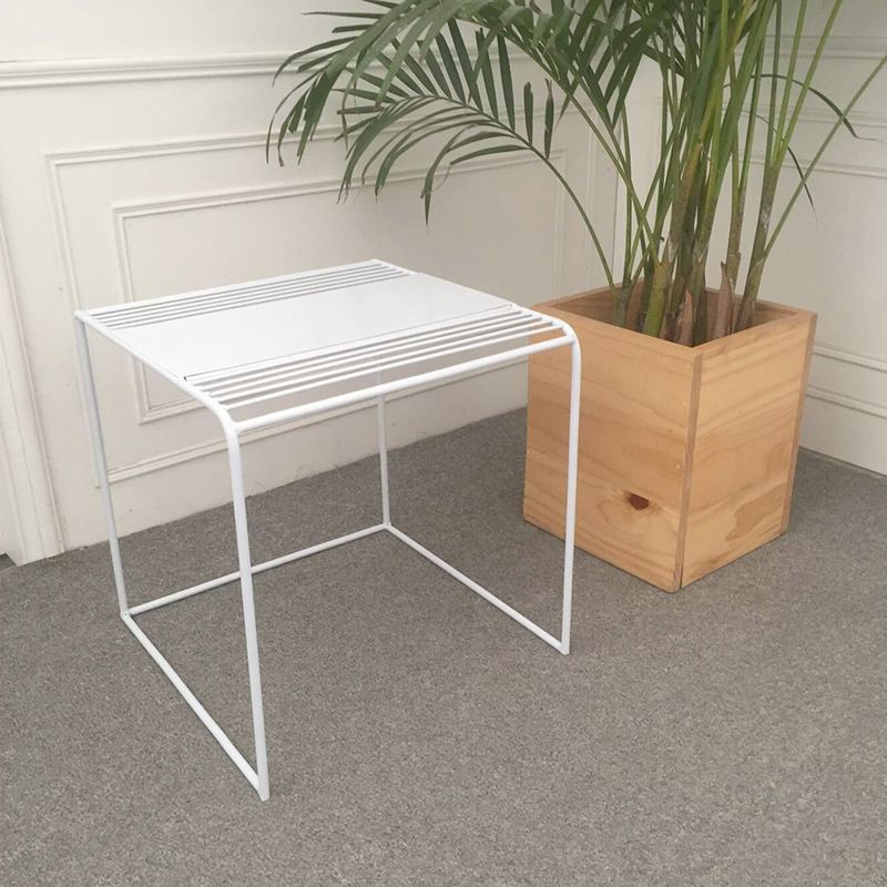Mid-Century Modern Cocktail Table Metal Square Single Coffee Table