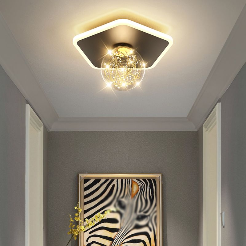Black LED Ceiling Light Modernism Flush Mount Lighting for Kitchen