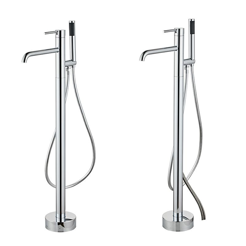 Modern Floor Mounted Metal Freestanding Tub Filler One Handle Freestanding Tub Filler Trim