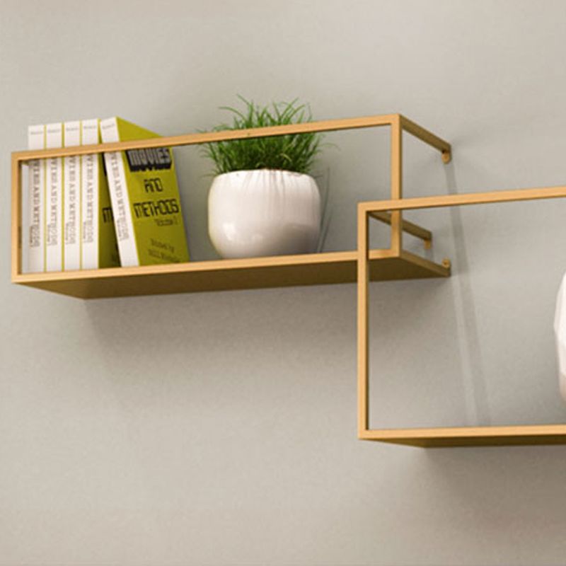 Metal Floating Bookcase Modern Style Wall Mounted Bookshelf for Home Office