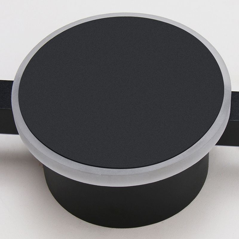 Linear Shape Metal Wall Lighting Modern Style 2 Lights Wall Mounted Light in Black