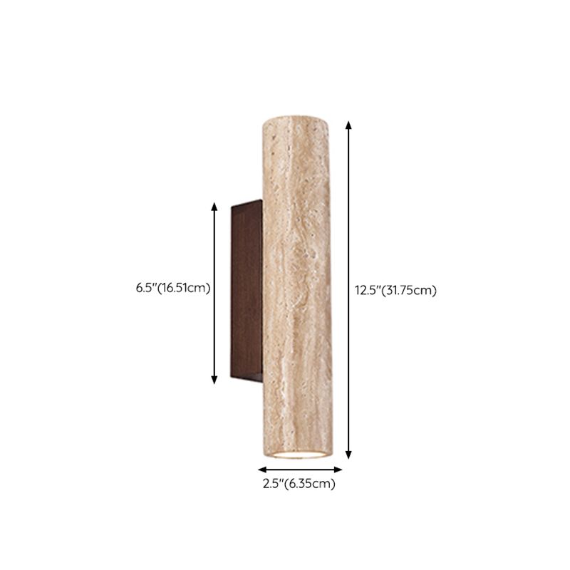 Nordic Style Wall Light Cylinder Shape Wall Lamp with Stone Shade for Bedroom