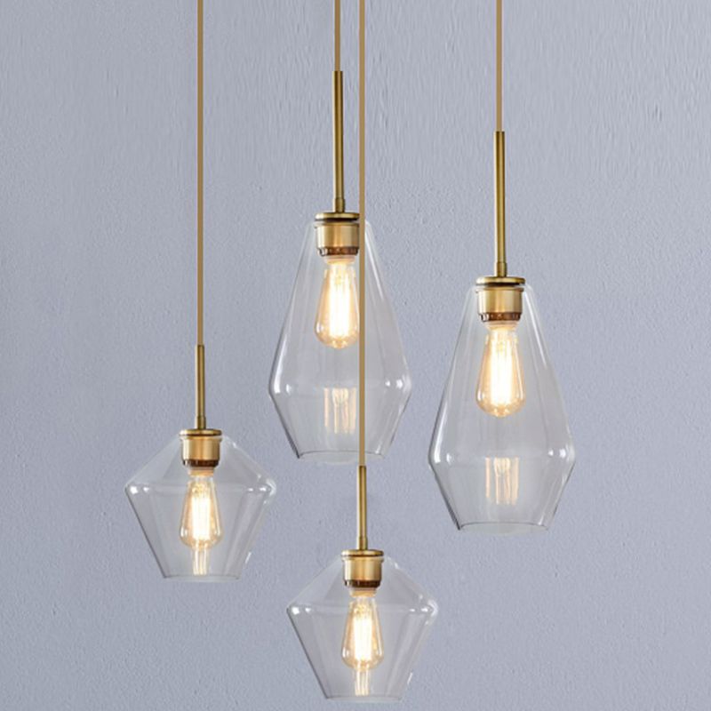 1 Light Pendant Light Modern Minimalist Glass Shade Dining Room Hanging Lamp