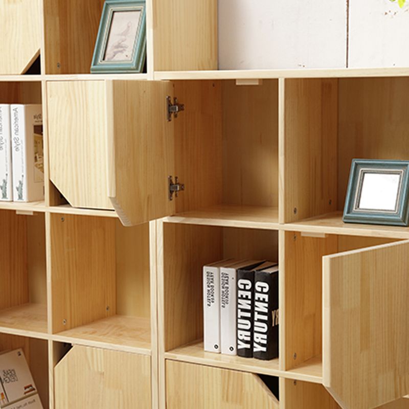 Natural Cube Bücherregal zeitgenössisches Kiefernholzschelf für das Heimbüro