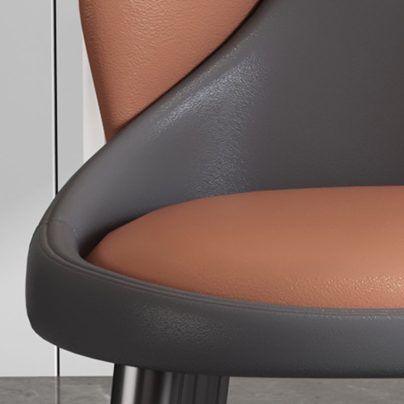 Chaise d'appoint de style moderne, chaise de salle à manger rembourrée en métal à dossier solide (Ensemble de 2)