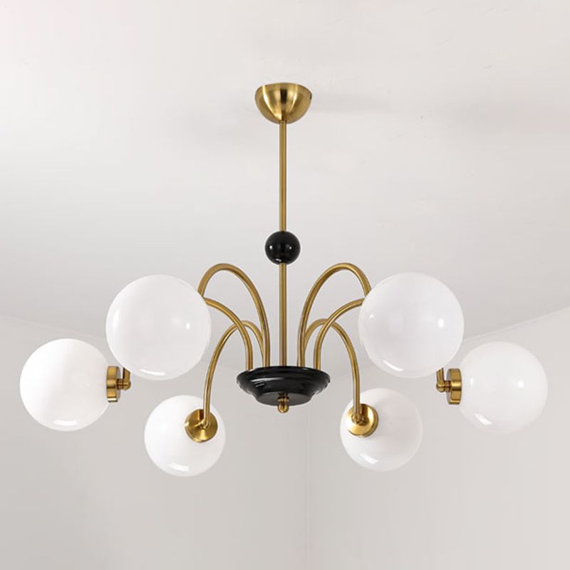 Moderner Glasschatten Kronleuchter multi -hanges Anhängerlampenlampe für Wohnzimmer