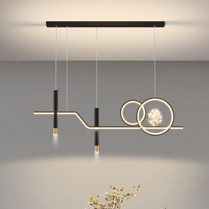 6-Lights Modern Style Island Pendants Metal Pendant Lights for Dining Room