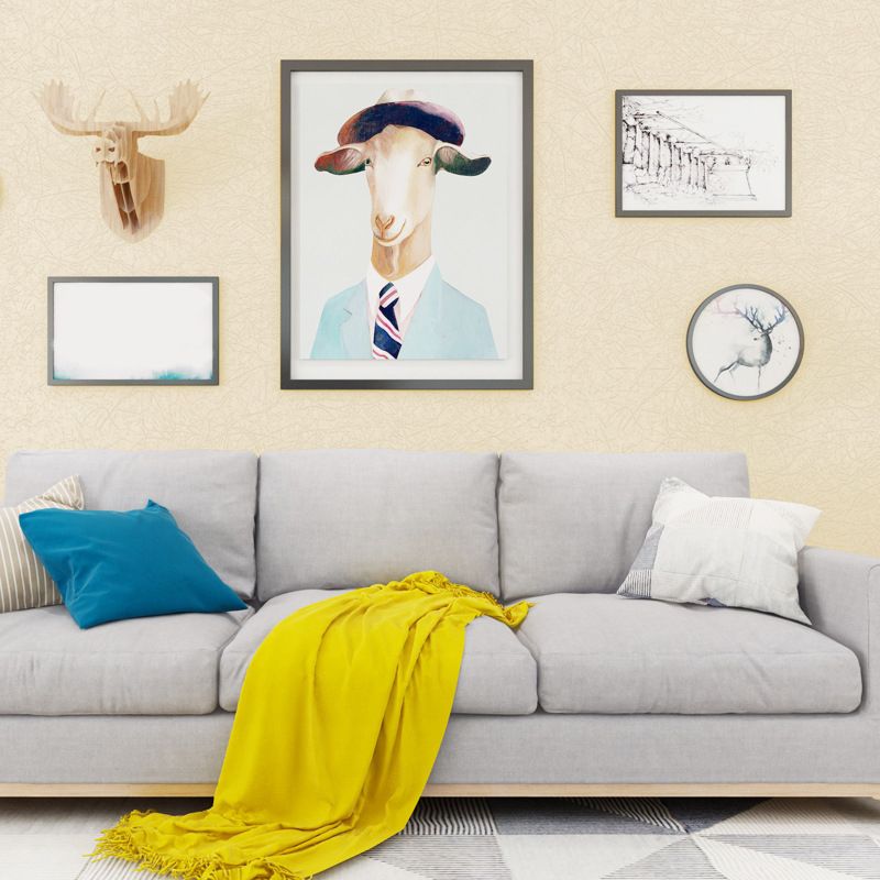 Non-Woven Unpasted Wallpaper Minimalist Solid Color Wall Covering for Accent Wall