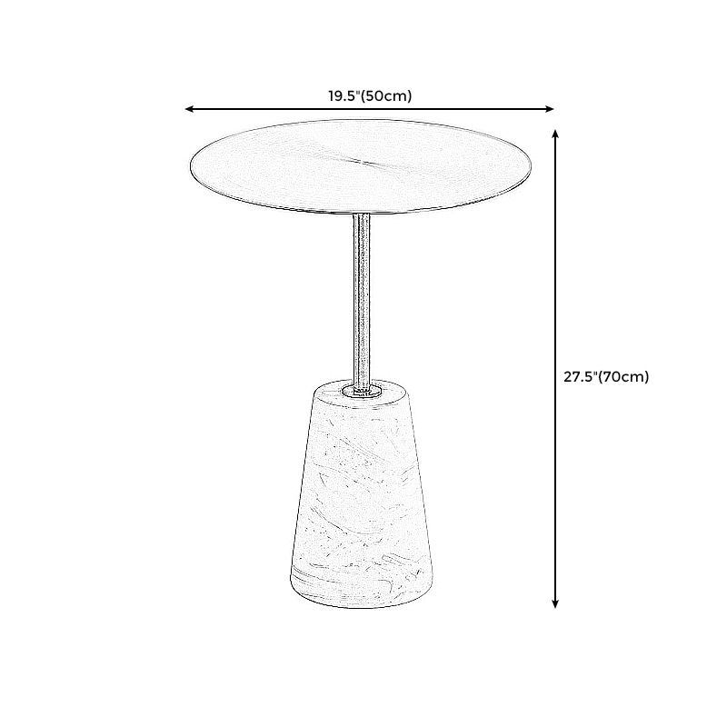 Contemporary  Pedestal End Table Metal Side Table  for Bedroom